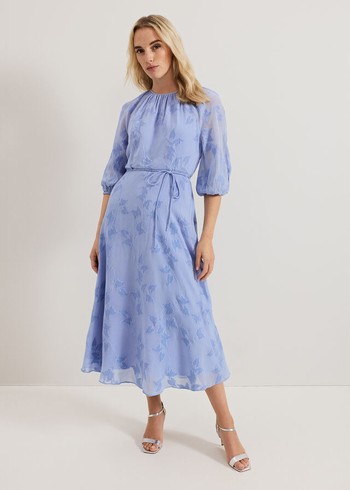 Phase Eight Liona Floral Dress Blue Canada | JOYASH-347